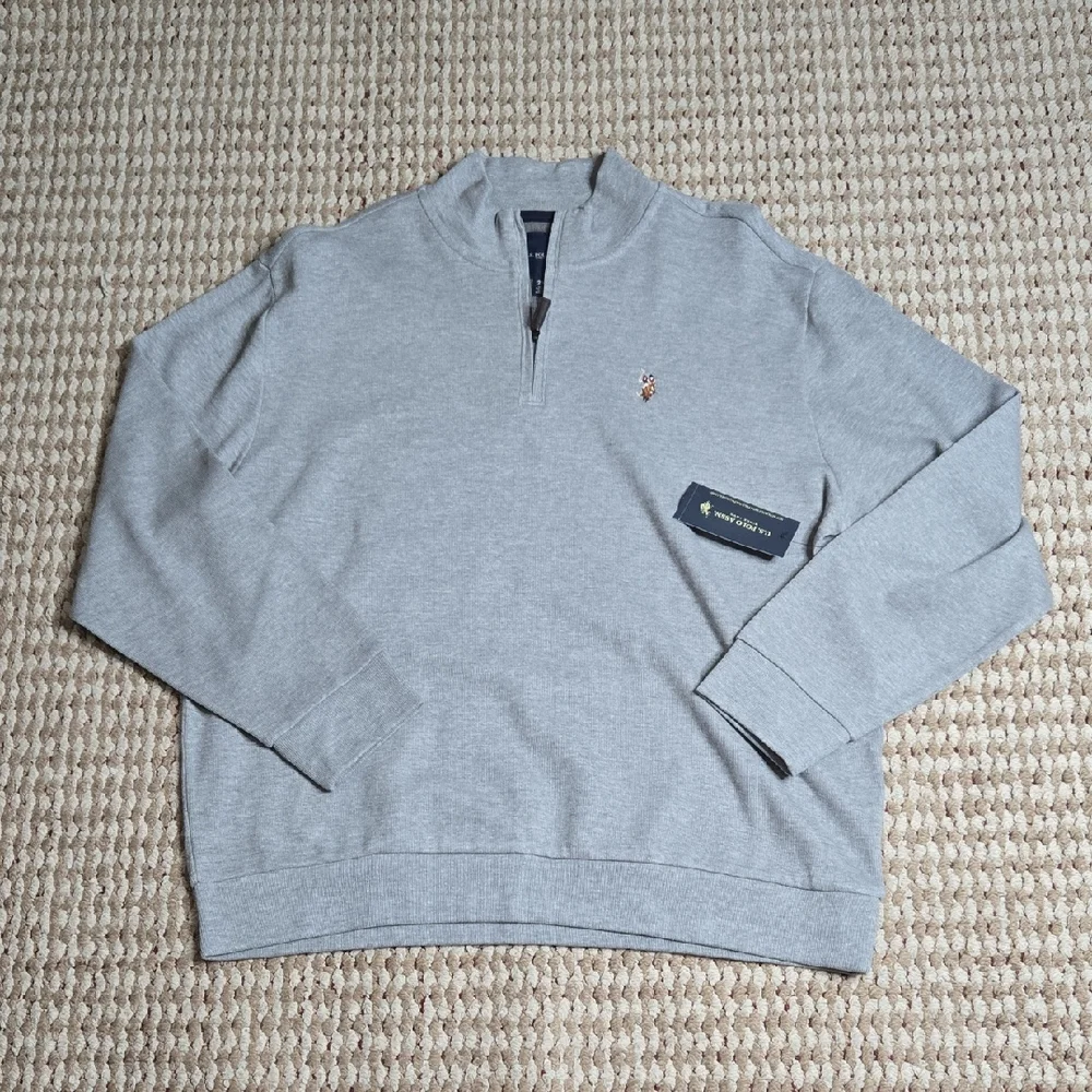 US Polo Assn. Mens Quarter Zip Pullover Sweater 2XL Plus Size Sweatshirt Top